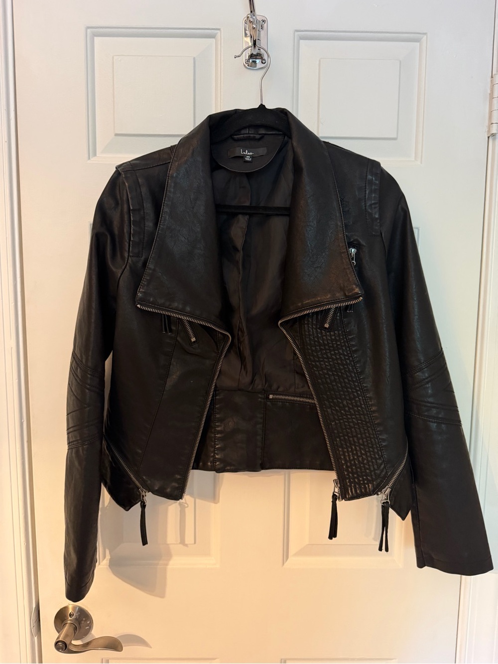 Lulu's Black Faux Leather Jacket